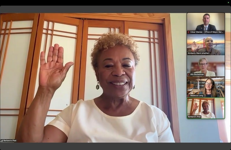 Mayor Barbara Lee being sworn into the Metropolitan Transportation Commission
