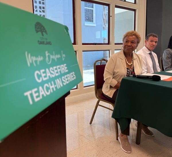 Mayor Barbara Lee at a Ceasefire Teach-In